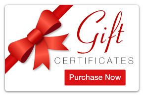 Gift certificate card with red bow